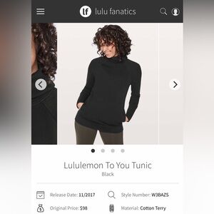 lululemon athletica Black Cowl Neck Sweater